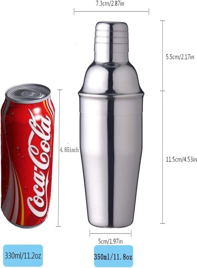 ZORGONS Zrorgons Stainless Steel Cocktail Shaker - Classic Martini Mixer with Built-in Strainer, Perfect for Home Bar or Bartender Gift - Compact and Portable 11.8oz (350ml) Size for Single Martinis - Image 2